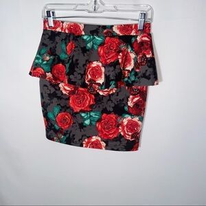 Candies Y2K Floral Peplum Mini Skirt Size Small